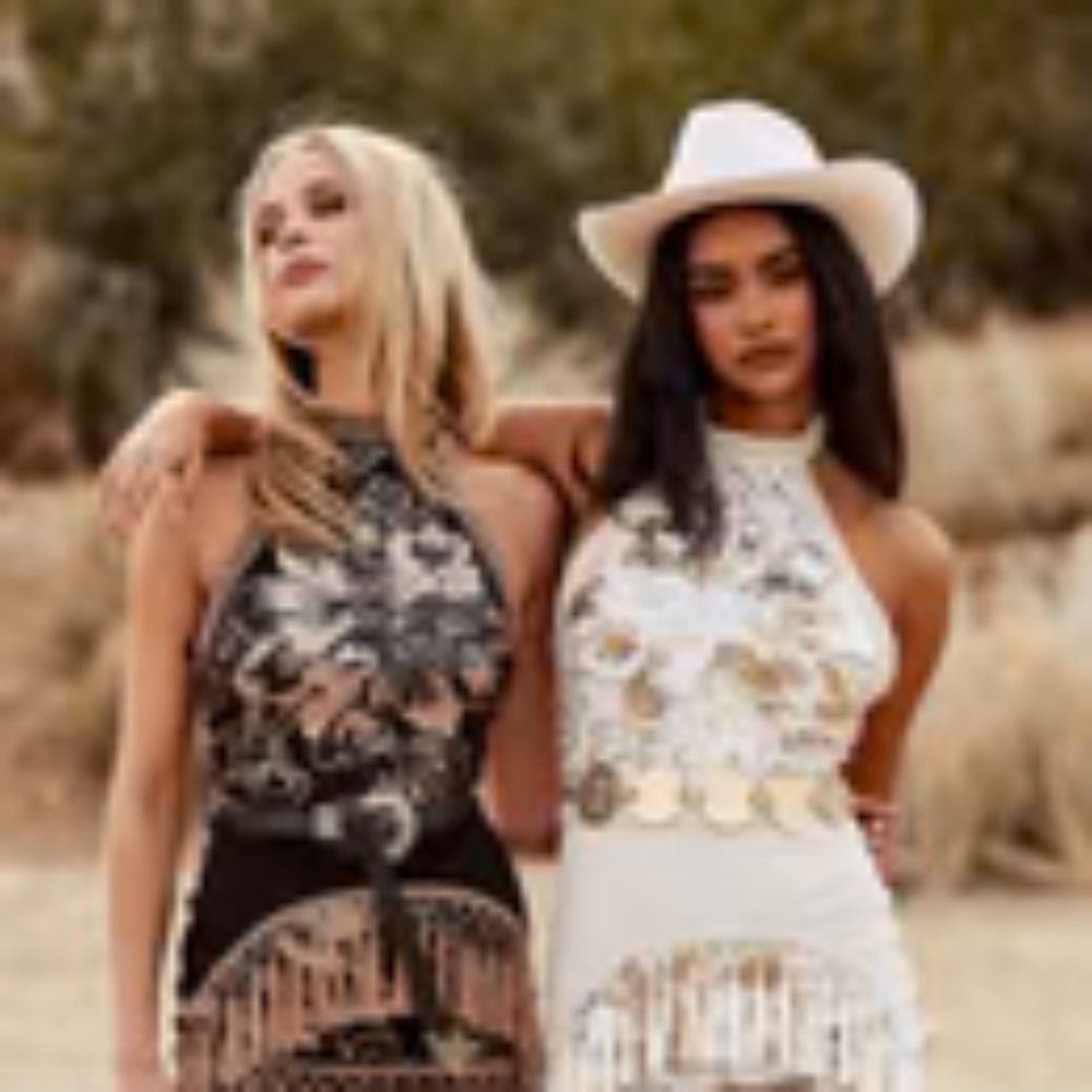 12th Tribe Gold Dust sequin fringe dress